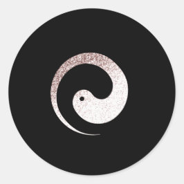 Ying Yang Symbol Balance Rose Black Pace Spirituel Runder Aufkleber