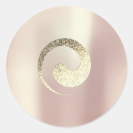 Ying Yang Symbol Balance Rose Gold Pace Spirituell Runder Aufkleber