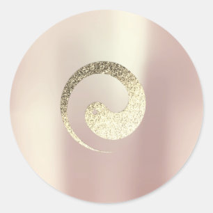 Ying Yang Symbol Balance Rose Gold Pace Spirituell Runder Aufkleber
