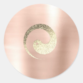 Ying Yang Symbol Balance Rose Gold Pace Spirituell Runder Aufkleber