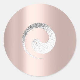 Ying Yang Symbol Balance Rose Grau Pace Spirituell Runder Aufkleber
