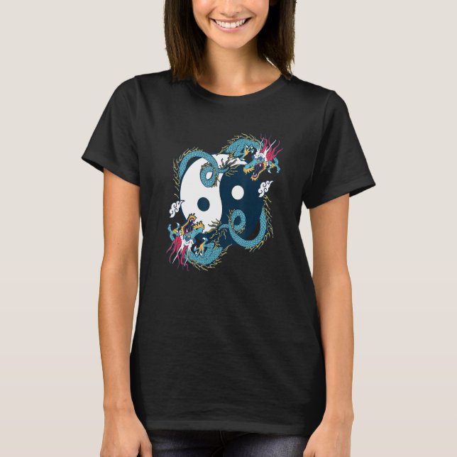 Ying Yang  Tai Chi Dragon Design for Meditation  T T-Shirt (Vorderseite)