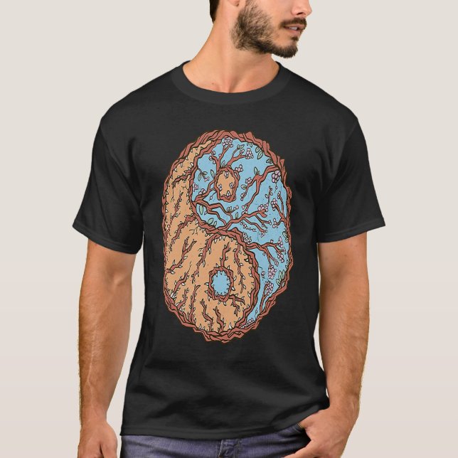 Ying Yang Tai Chi Peace Chinese Feng Shui Bagua Da T-Shirt (Vorderseite)