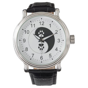 Ying Yang Tatzen-Druck Armbanduhr