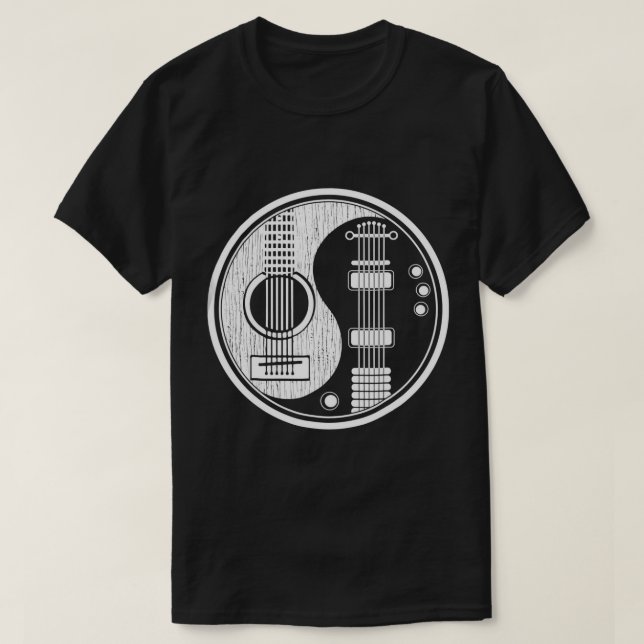 Ying Yang Tee Shirt Acoustic Gitarre TShirt Rock s (Design vorne)