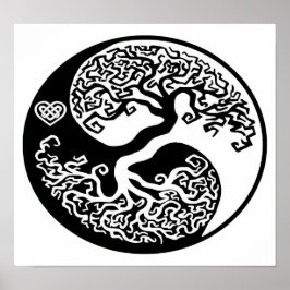 Ying-Yang-Tree-Kreis Poster