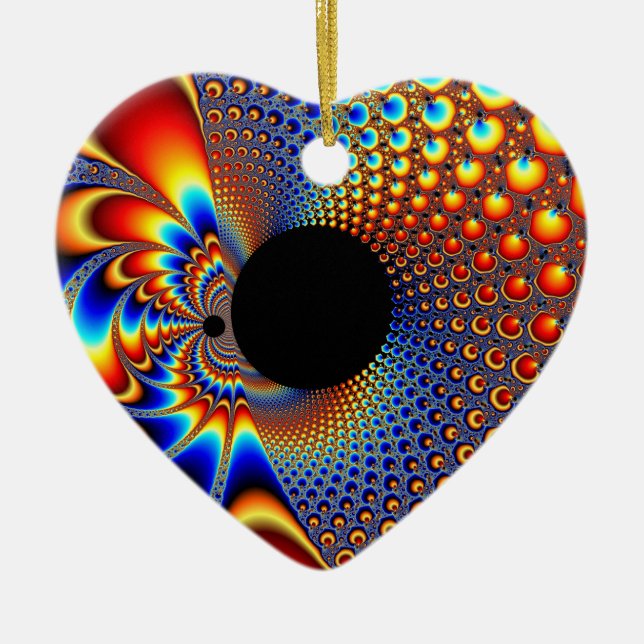 YinYang BigBang Weihnachts-Fraktal Keramik Ornament (Vorne)