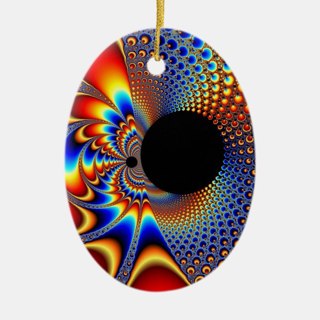 YinYang BigBang Weihnachts-Fraktal Keramik Ornament (Vorne)