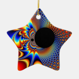 YinYang BigBang Weihnachts-Fraktal Keramikornament