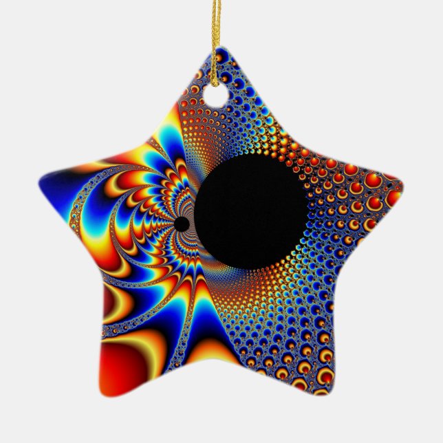 YinYang BigBang Weihnachts-Fraktal Keramikornament (Vorne)