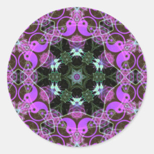 YinYang Hexagon-Aufkleber Runder Aufkleber