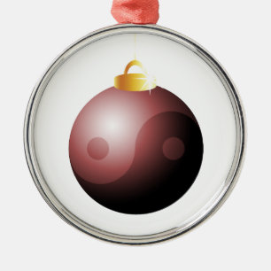 YinYang Weihnachtsball-Ornament Silbernes Ornament