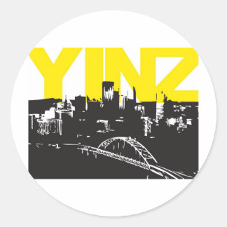 Yinz Pittsburgh Runder Aufkleber