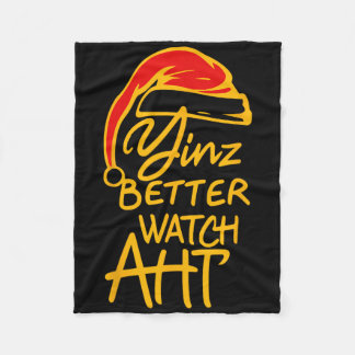 Yinzer Christmas Pittsburgh Santa Yinz Better Watc Fleecedecke
