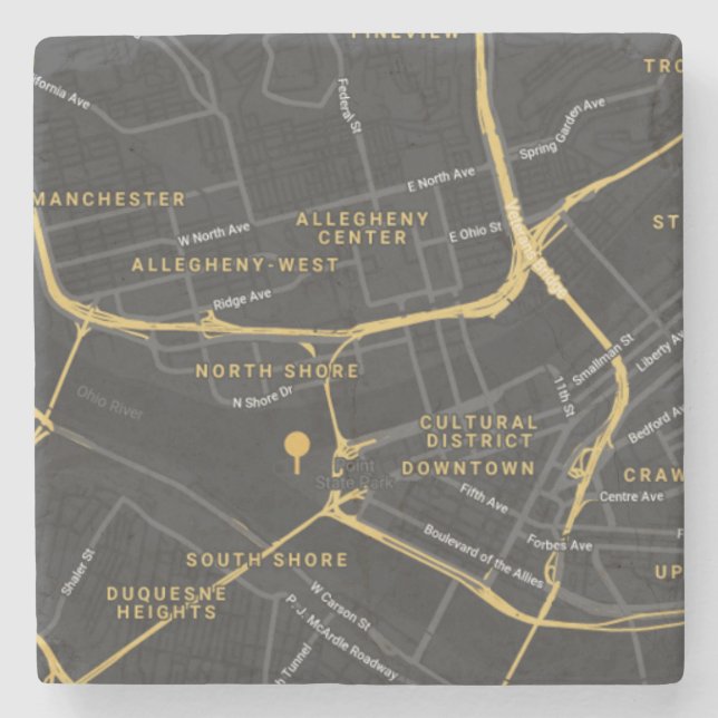 Yinzer-Trinkwasserküste Steinuntersetzer (Vorderseite)