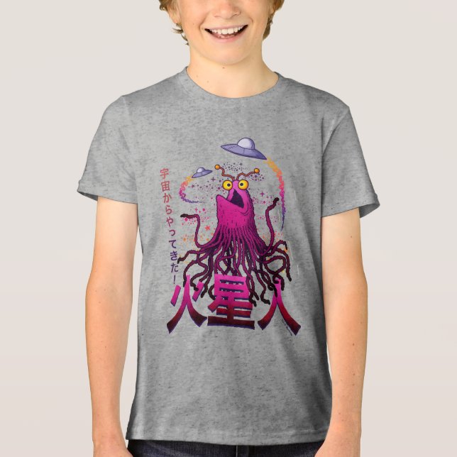Yip Yip Martian Weltraum-Abenteuer Tri-Blend Shirt (Vorderseite)