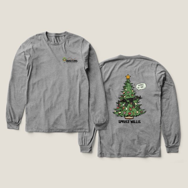 Yippee Ki Ya Yay Untersetzer Tri-Blend Shirt (Design Vorderseite & Rückseite)