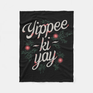 Yippee Ki-yay Funny Christmas Fleecedecke