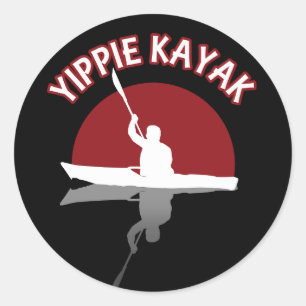 Yippie Kayak Runder Aufkleber