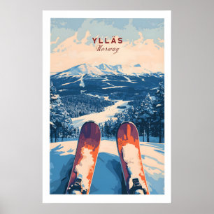 Ylläs Norwegen Ski Kunst 1 Poster