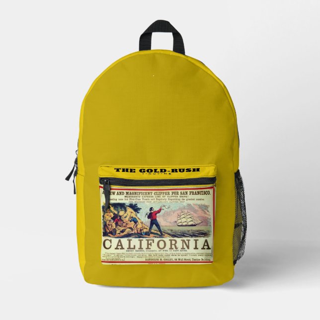YNOTME THE GOLD-RUSH BEDRUCKTER RUCKSACK (Vorderseite)