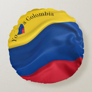 Yo Amo A Colombia Flag Rundes Kissen
