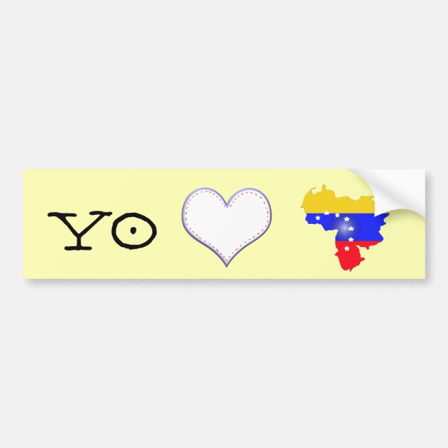 Yo amo a Venezuela mit venezuela flagge Autoaufkleber (Vorne)