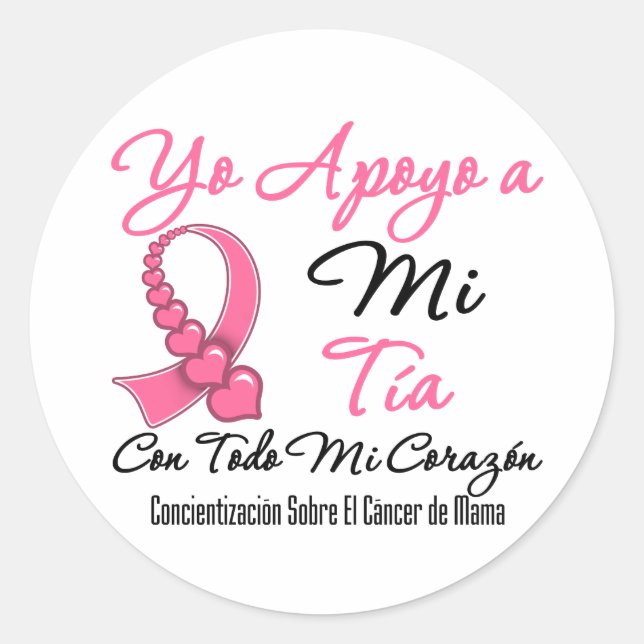 Yo Apoyo a Mi Tía - Cáncer de Mama Runder Aufkleber (Vorderseite)