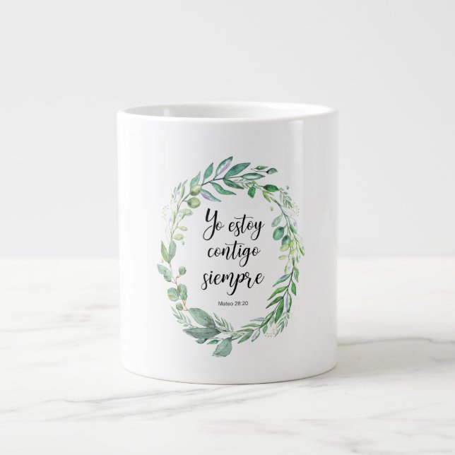 Yo estoy contigo siempre - Spanische Bibel Vers Jumbo-Tasse (Vorderseite)