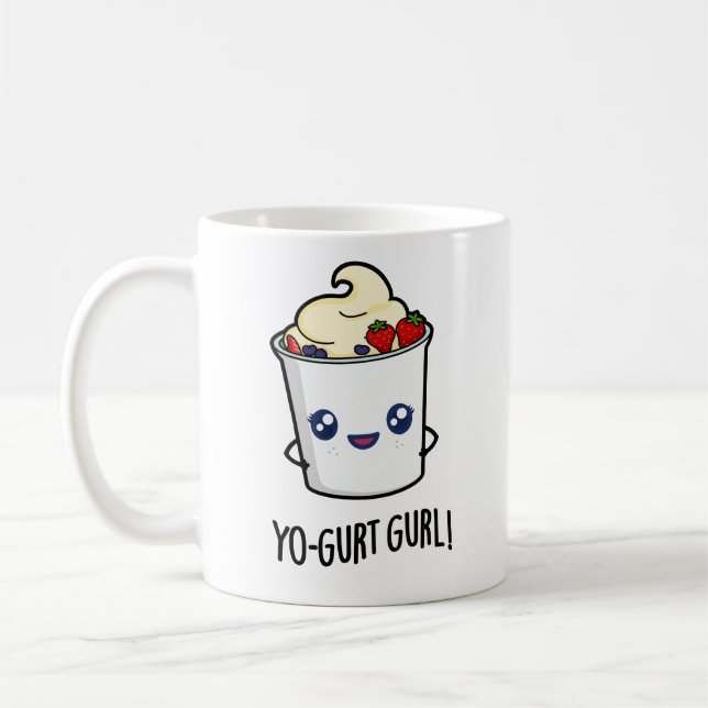 Yo-gurt Gurl Funny Yogurt Pun Kaffeetasse (Links)