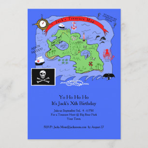 Yo Ho Ho A Kid's Pirate Birthday Party Invitation
