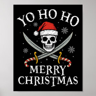 Yo Ho Ho Frohe Weihnachten Urlaub Pirat Santa Hut Poster