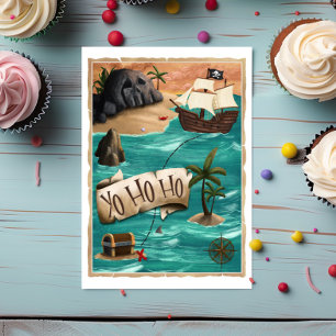 Yo Ho Ho Pirate Map Kindergeburtstag Party Einladu Einladung