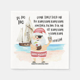 Yo Ho Ho Pirate Santa Ship Rum Weihnachten Serviette