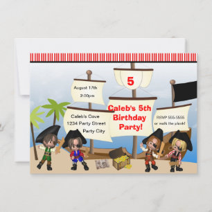 Yo Ho Ho Piraten & Schiff Geburtstagseinladung Einladung