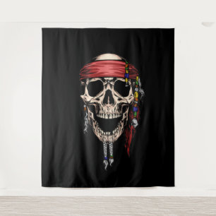 Yo Ho Ho Piratenschädel-Geister-Kulisse Wandteppich