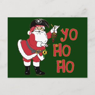 Yo Ho Ho Santa Postcard Feiertagspostkarte