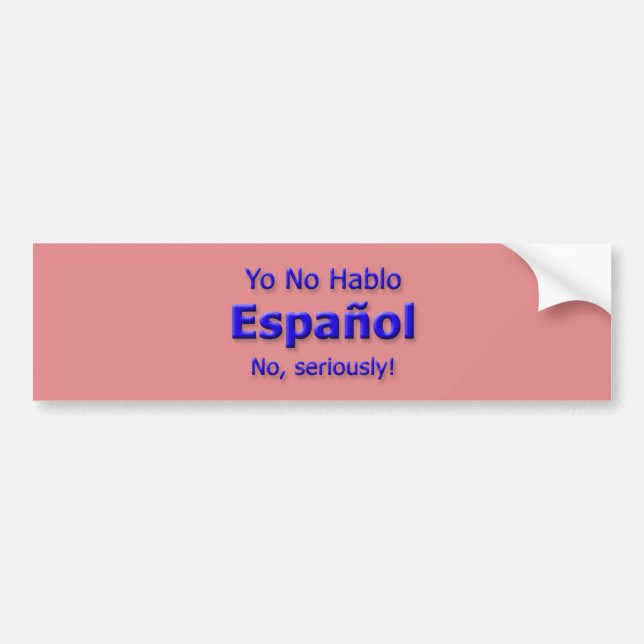 Yo kein Hablo Espanol Autoaufkleber (Vorne)