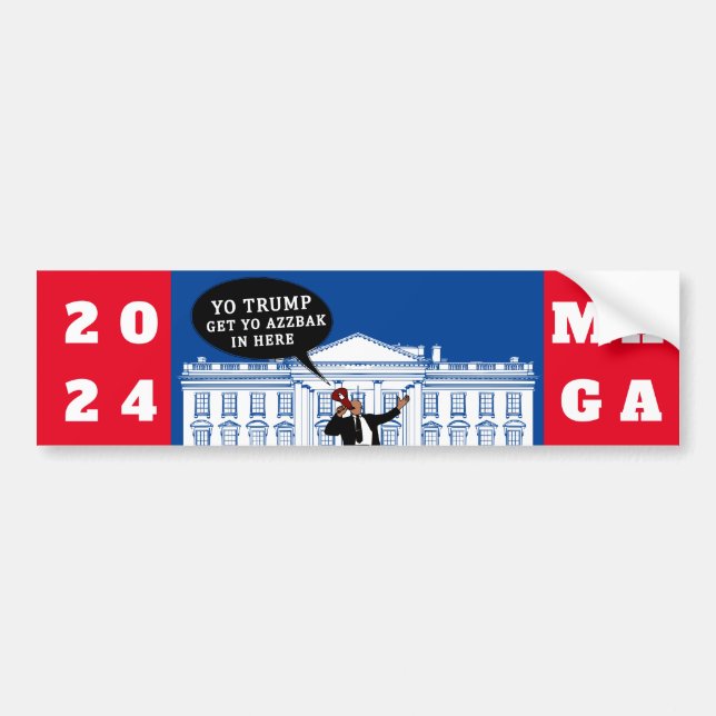 YO kommt Trump 2024 zurück | Whitehouse ULTRA MAGA Autoaufkleber (Vorne)