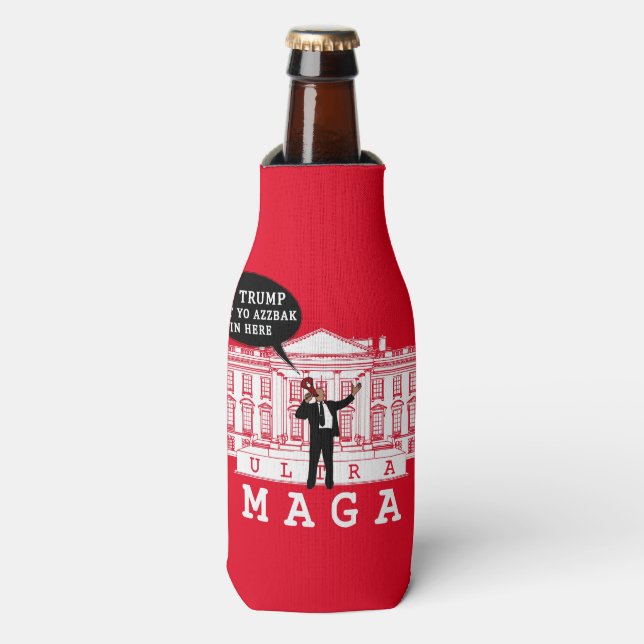 YO kommt Trump 2024 zurück | Whitehouse ULTRA MAGA Flaschenkühler (Flaschenvorderseite)