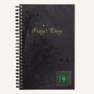 YO LUSH Logo Fan Black Puppy Diary Notizbuch