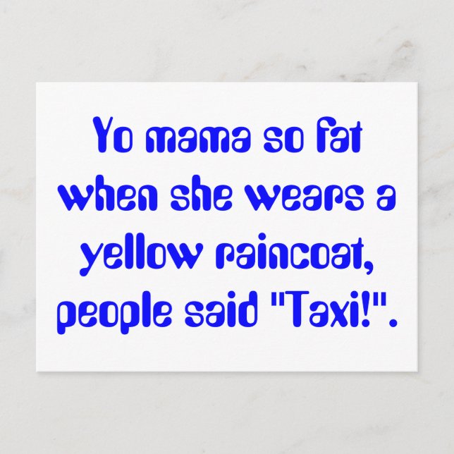 Yo Mama so dick Postkarte (Vorderseite)