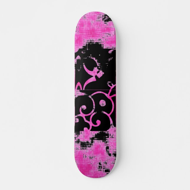Yo Pink Grunge Skateboard (Vorne)