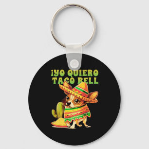 Yo Quiero Taco Chihuahua Dog Vintag Funny Bell Schlüsselanhänger
