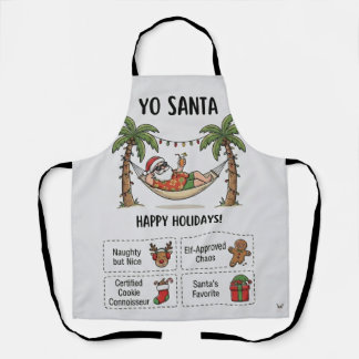 Yo Santa Funny Summer Christmas Tropical Holiday Schürze