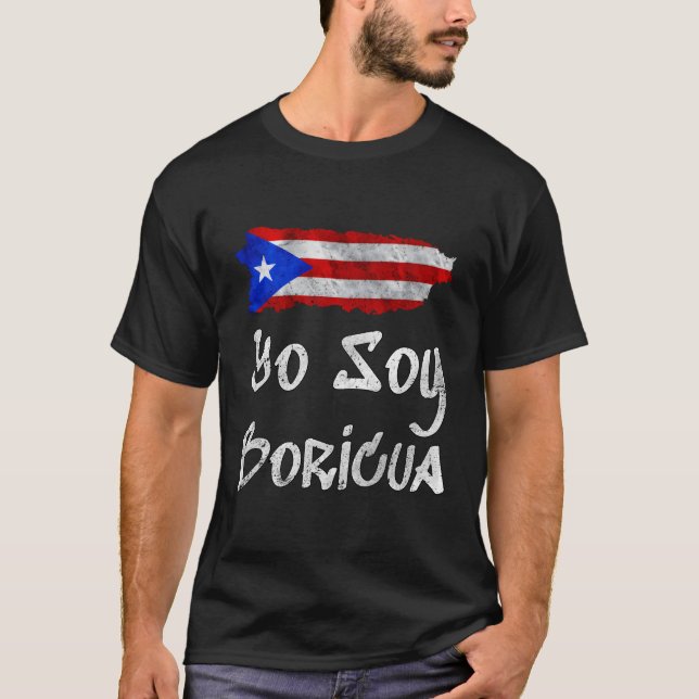 Yo Soy Boricua Insel Puerto Rico Flag Taino T-Shirt (Vorderseite)
