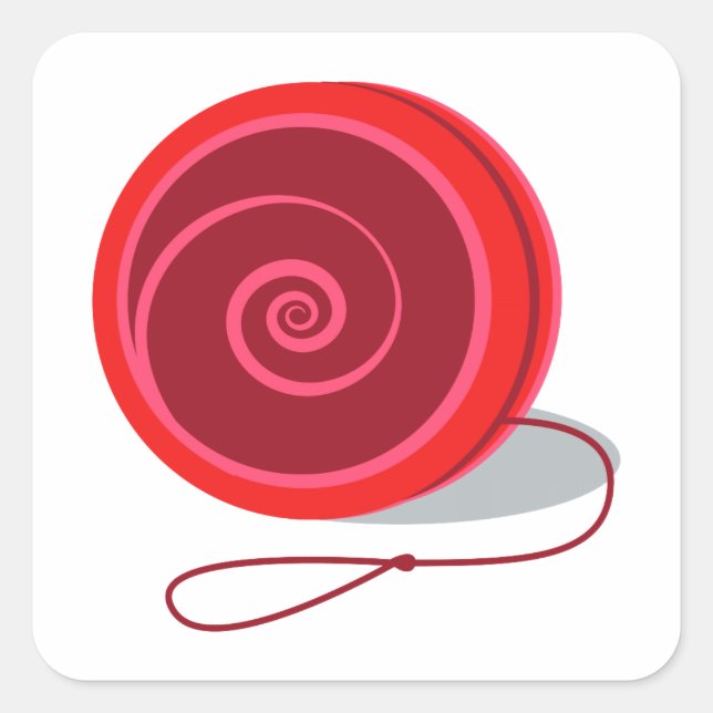 Yo-Yo Quadratischer Aufkleber (Vorderseite)