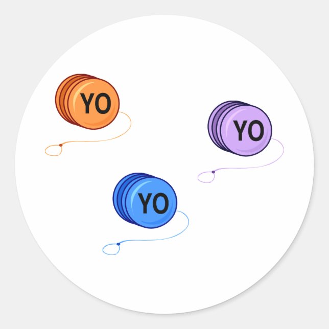 Yo Yo Runder Aufkleber (Vorderseite)