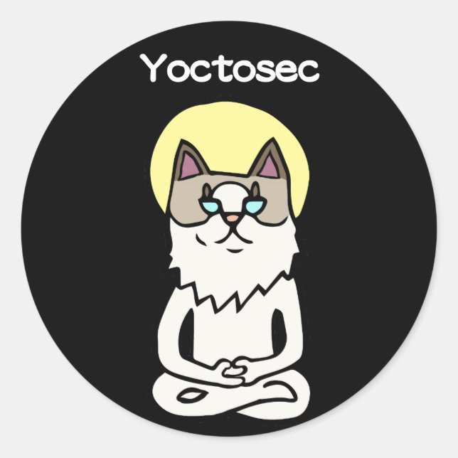 Yoctosec-Erleuchtung Cat Runder Aufkleber (Vorderseite)