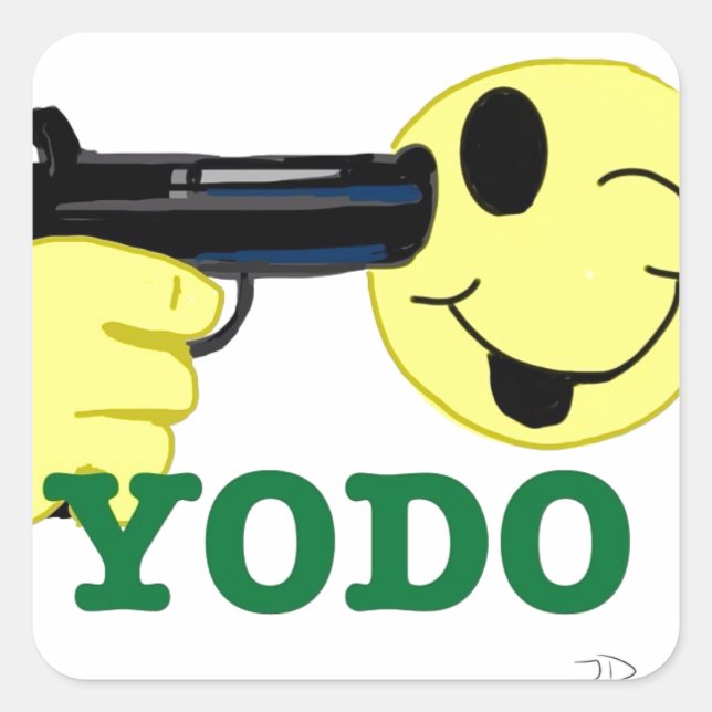 YODO QUADRATISCHER AUFKLEBER (Vorderseite)